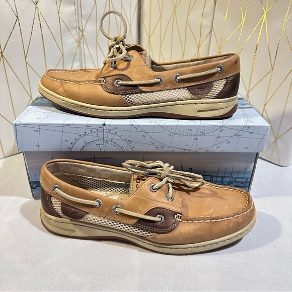 8.5 Sperry Top-Sider Bluefish 2 Eye Linen slip on boat shoes - Picture 4 of 6